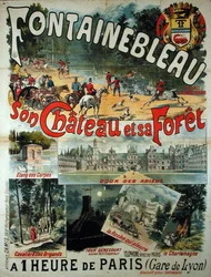 Poster advertising the Chateau and Forest of Fontainebleau